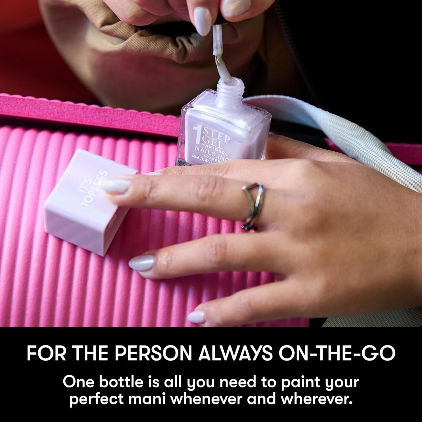 Nails Inc It's Topless Gel-Like Nail Polish, 4-in-1 Base Coat, Treatment, Color, Top Coat, Long Lasting, Strong, Chip Free, Glossy Salon Quality Manicure, Air Dry Nail Polish, Addison, 0.47 Fl Oz