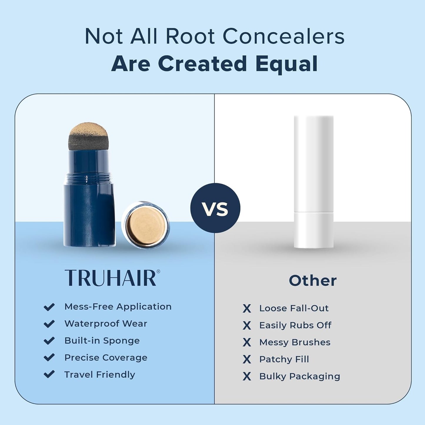 TRUHAIR Color & Conceal Waterproof Root Touch Up Hair Color Concealer - Hair Cover up for Gray Coverage and Hairline Filling - 11 Hair Colors Available (Gray)