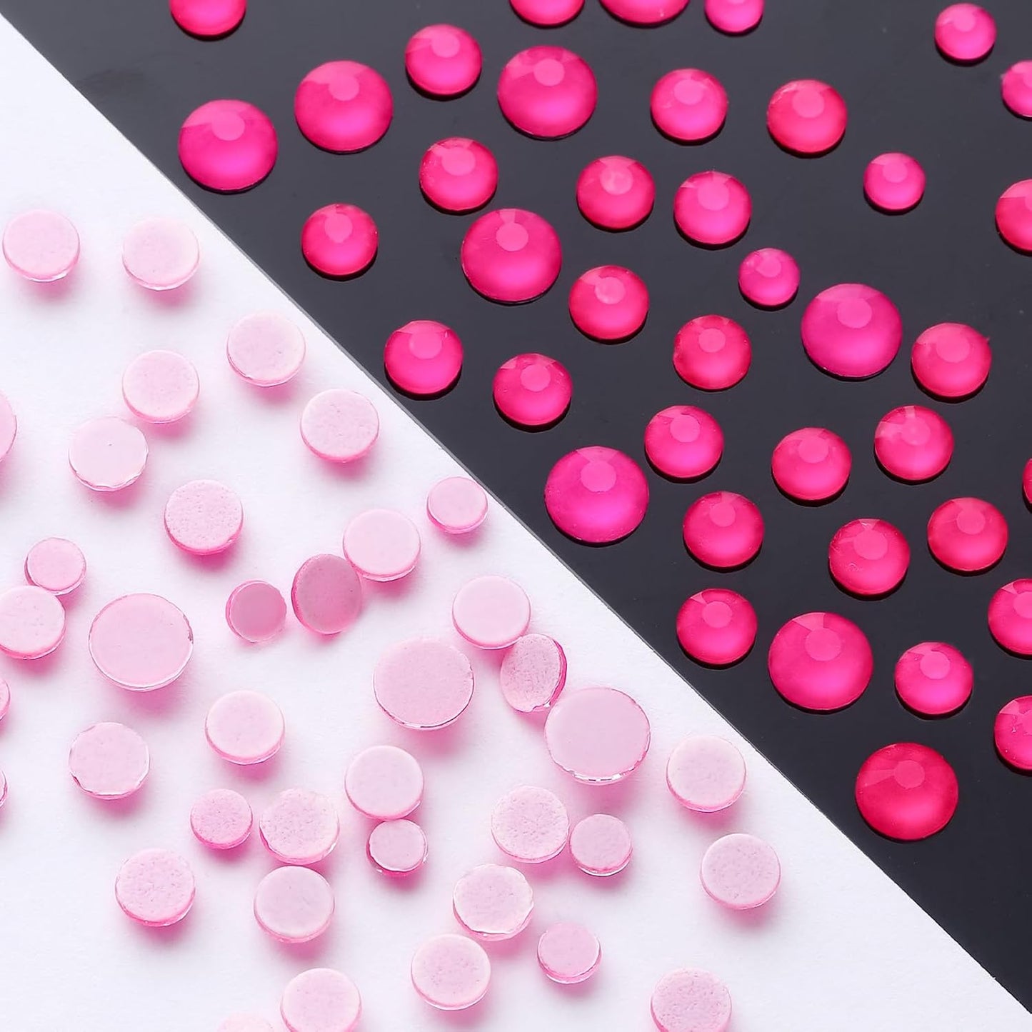Neon Rose Flatback Rhinestones, Glass Rhinestones for Nail Art and Craft, Glue Fix, Loose Crystal Gemstones(Neon Rose, SS10, 1440pcs, 2.7-2.8mm)