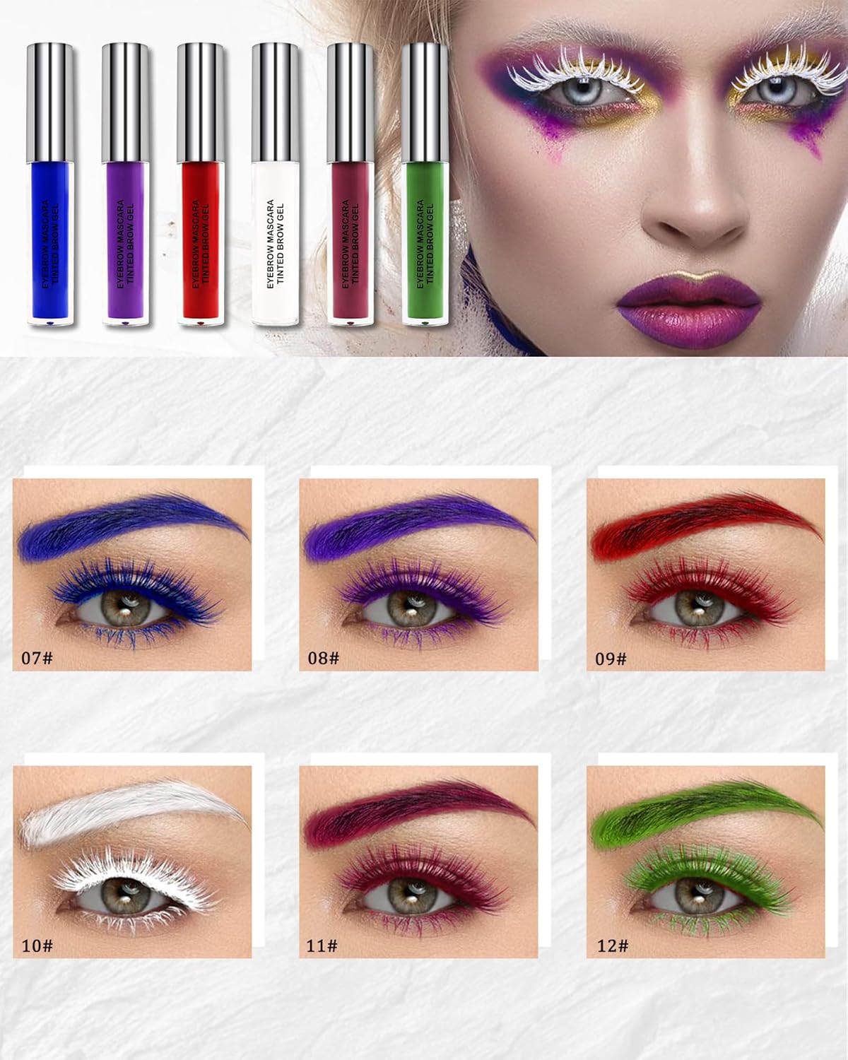 Tinted Eyebrow Gel Mascara- 1Pcs Long Lasting Waterproof Burgundy Tinting Eye Brow Glue Colored Mascara, Dark Red Brow Filler Curling rimel de pestañas, Mother's Day Eye Makeup Gift for Women Girl-#11