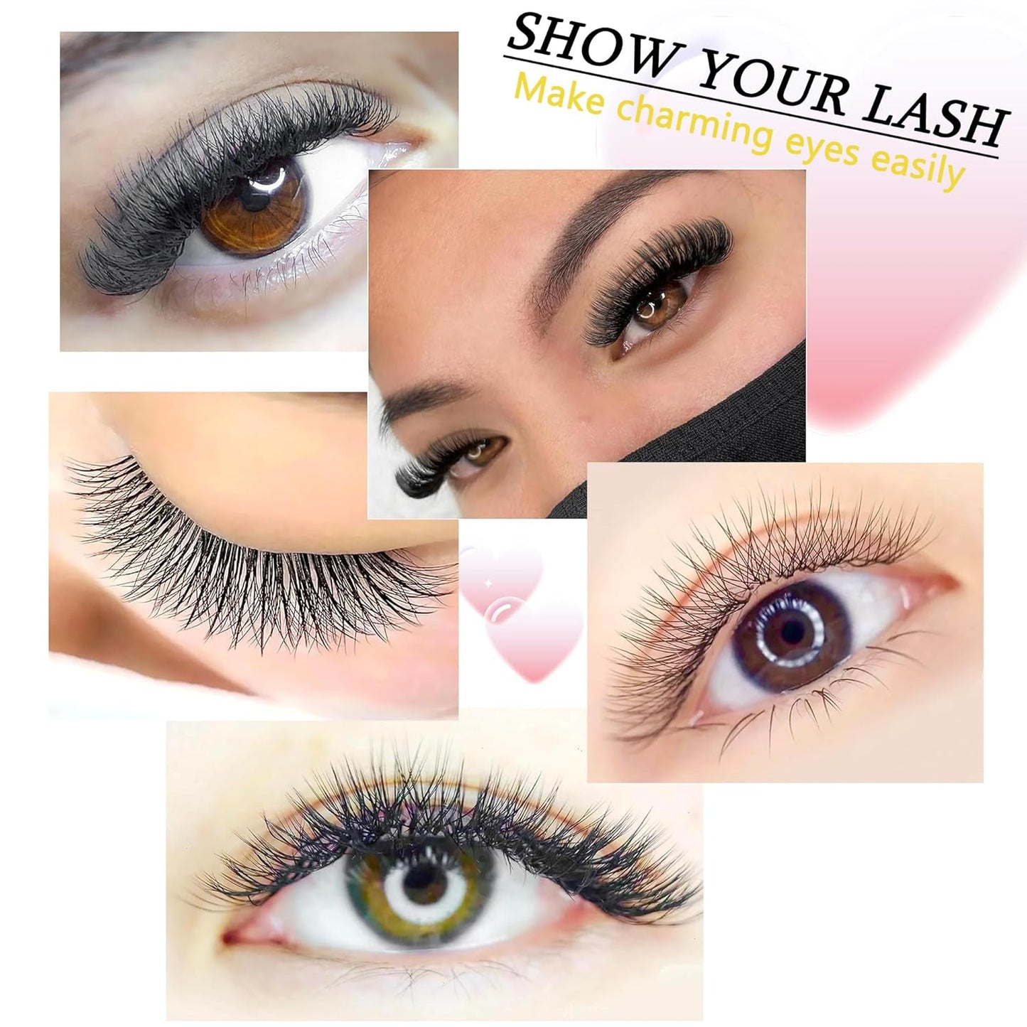 Lash Extensions YY Eyelash Extensions 0.07mm Thickness D Curl Lashes Mix 8-15mm YY Lashes Soft Lash Trays Pestañas Pelo a Pelo Natural Matte black False Eyelashes Individual Lashes(YY-0.07-D,8-15mm)