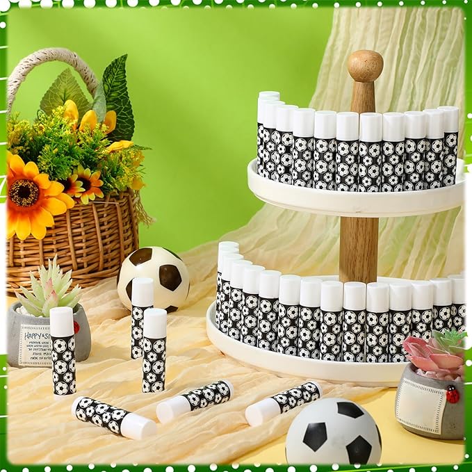 36 Sets Soccer Lip Balm Hand Cream Set soccer Party Favors, Include 36 Lip Balm 36 Moisturizing Hand Cream 36 Bags 36 Cards and Ropes for Soccer Accessories Gifts