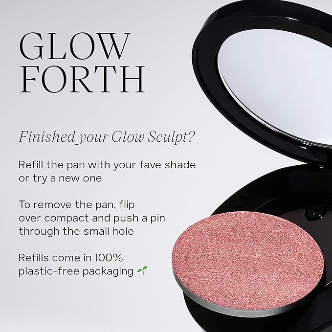 Saie Glow Sculpt Multi-Use Highlighter + Cream Blush - Lightweight with Hyaluronic Acid + Micropearl for Radiant, Glowing Skin - Quartzglow (.02 oz)