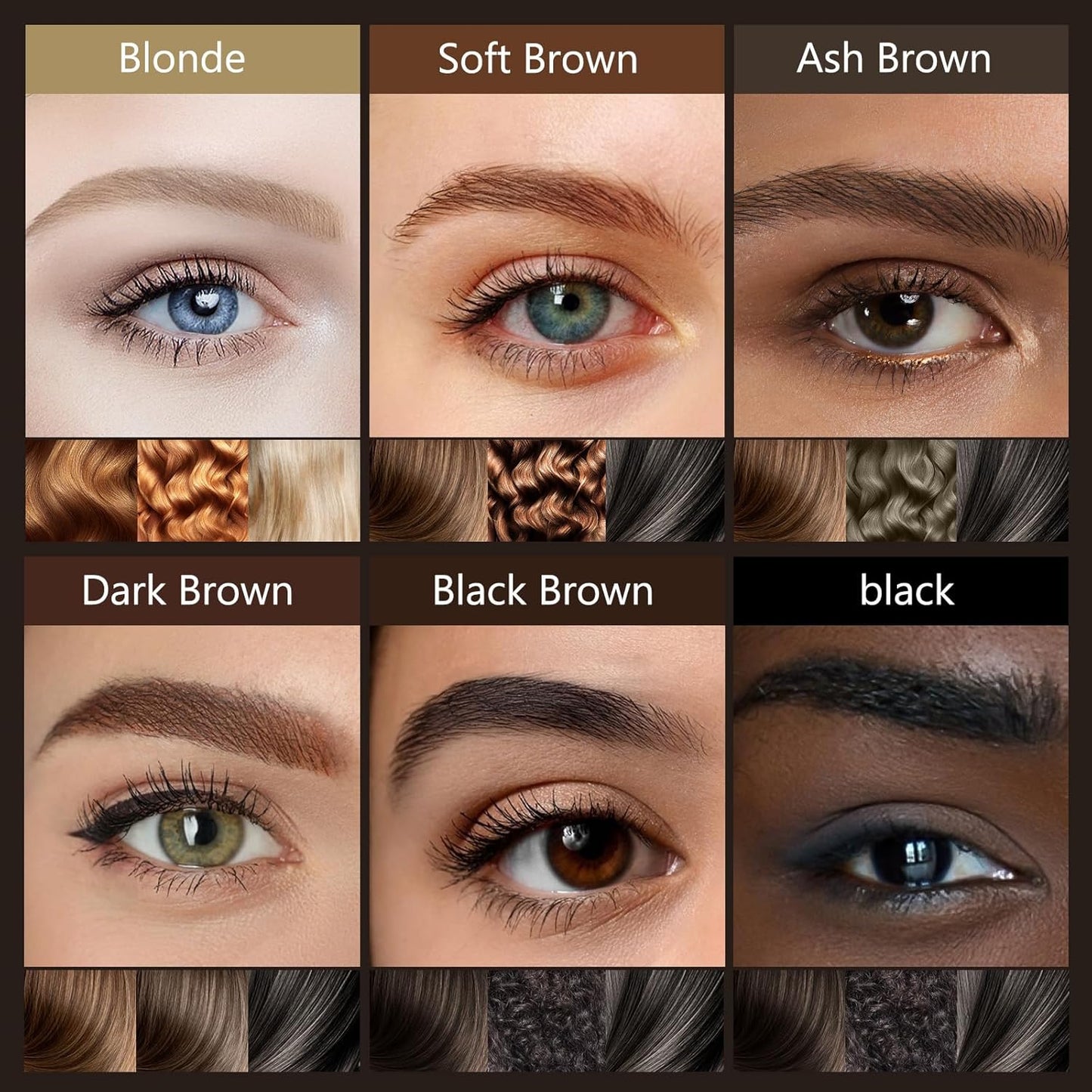 Eyebrow Pen, Soleira Waterproof Eyebrow Pencil with 4 Tip Microblading Eyebrow Pen and Dual-ended Eyebrow Brush, for Natural-Looking Brows, Long-Lasting, V2 Dark Brown