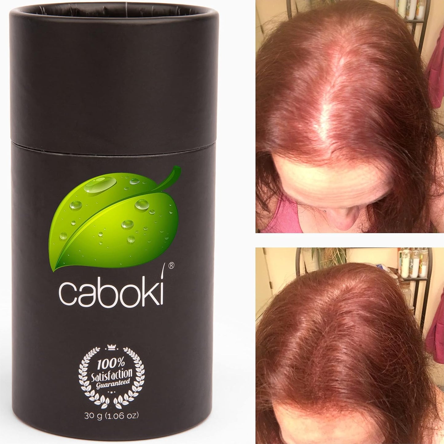 Caboki Hair Loss Concealer. All-Natural, Plant-Based Hair Building Fiber. Covers Bald Spot and Thinning Hair. Make Thin Hair Look 10X Fuller Instantly.(30G, 90-Day Supply). Light Auburn
