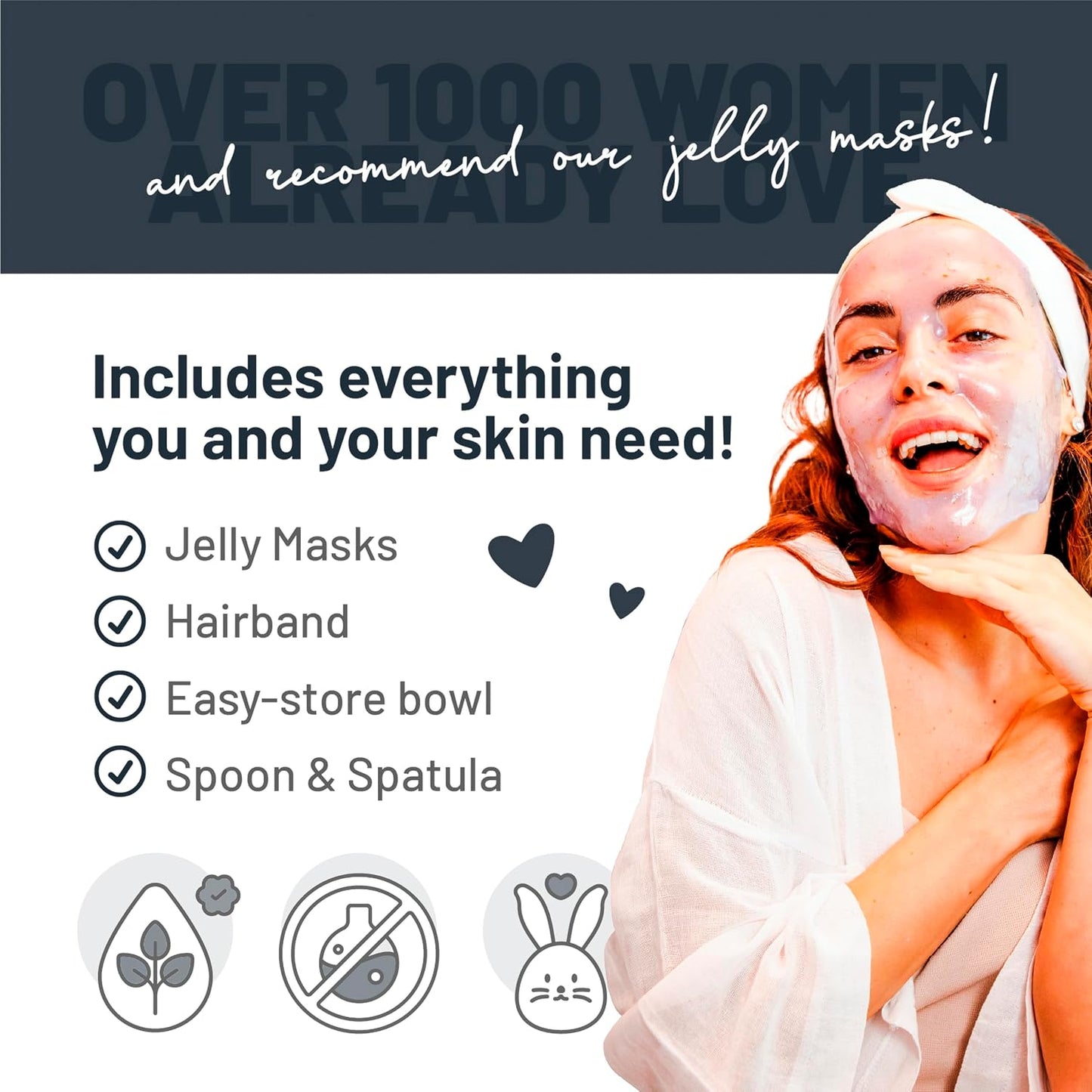 BRÜUN Jelly Mask Jar Sea Mud Peel-Off Face Care Rubber Mask | 23 fl oz Skin Care Moisturizing Gel Mask Jar Spa Set