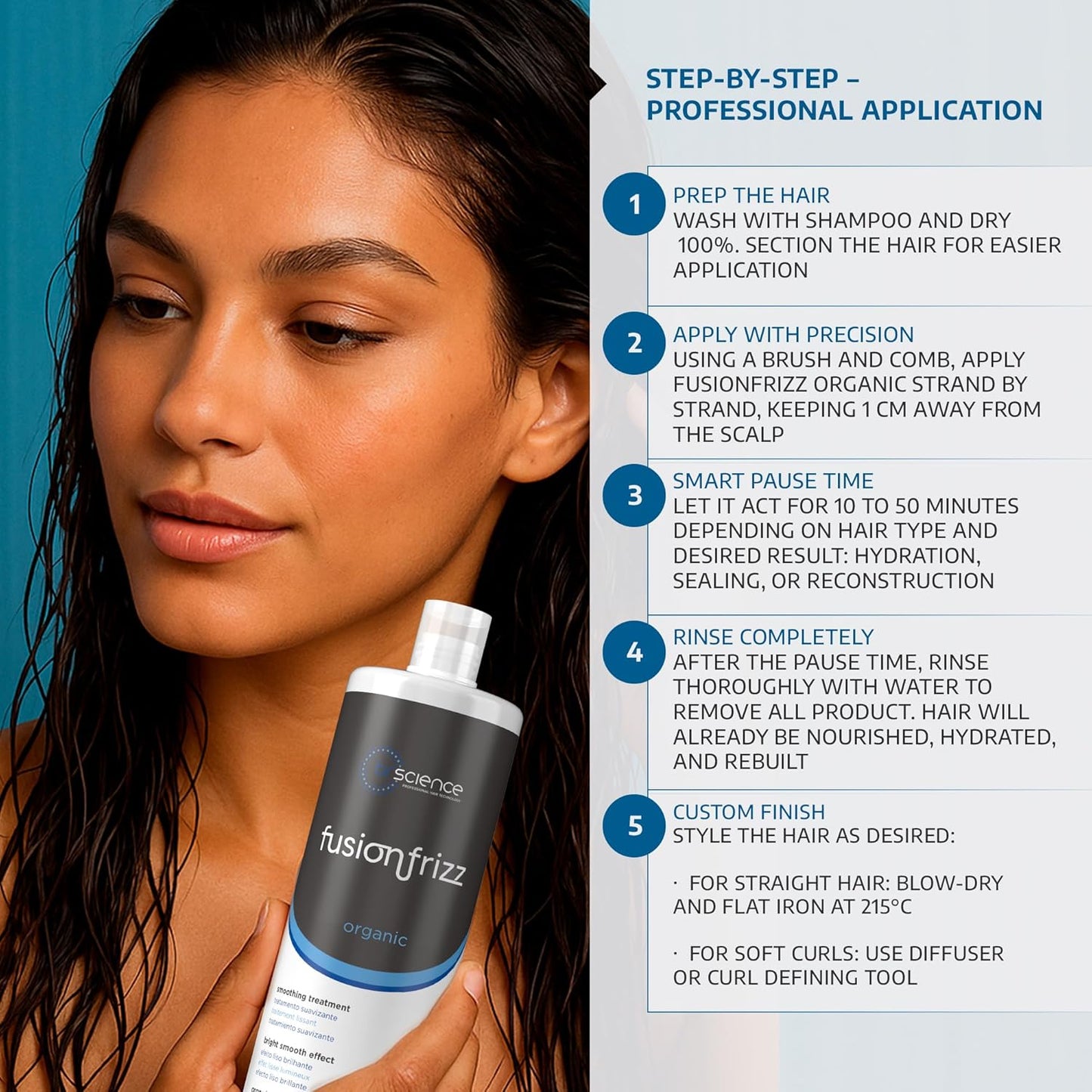 Organic Keratina Para Alisar el Pelo, Frizz Control Hair Care Products, Keratina Orgánica para Alisar el Pelo, Brazilian Keratin Treatment, Vegan Keratin Hair Treatment (3.4 Fl Oz)