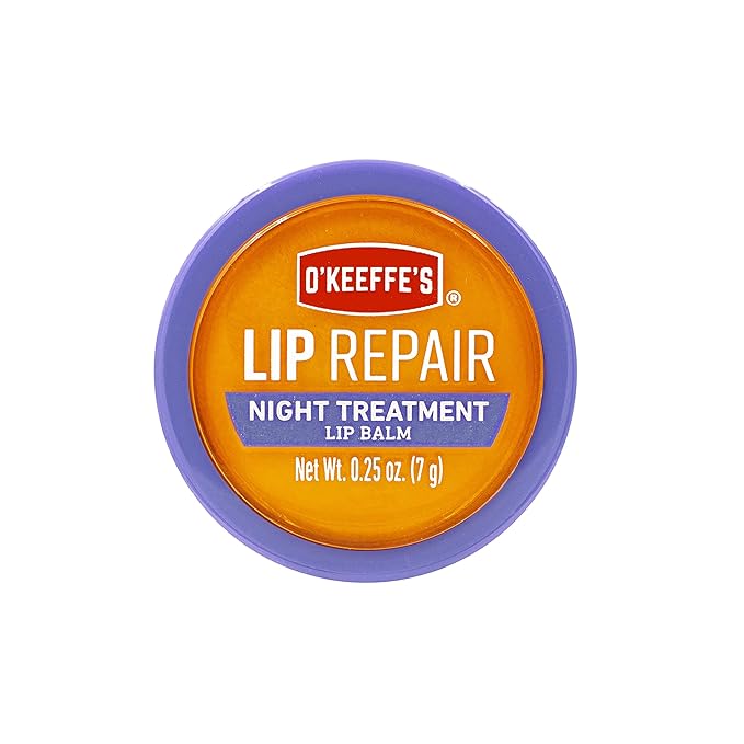 O'Keeffe's Lip Repair Night Treatment Lip Balm, 0.25 Ounce Jar, (Pack of 2)