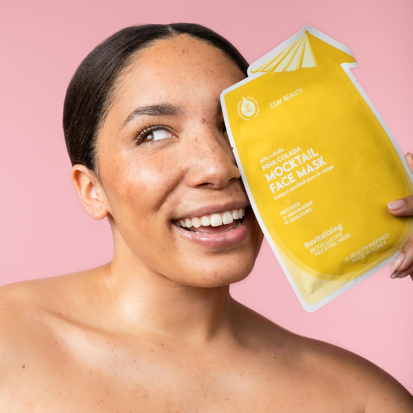ESW Beauty Piña Colada Revitalizing Face Mask - Refreshing, Vegan Face Mask with Pineapple & Coconut Water for Glowing Skin