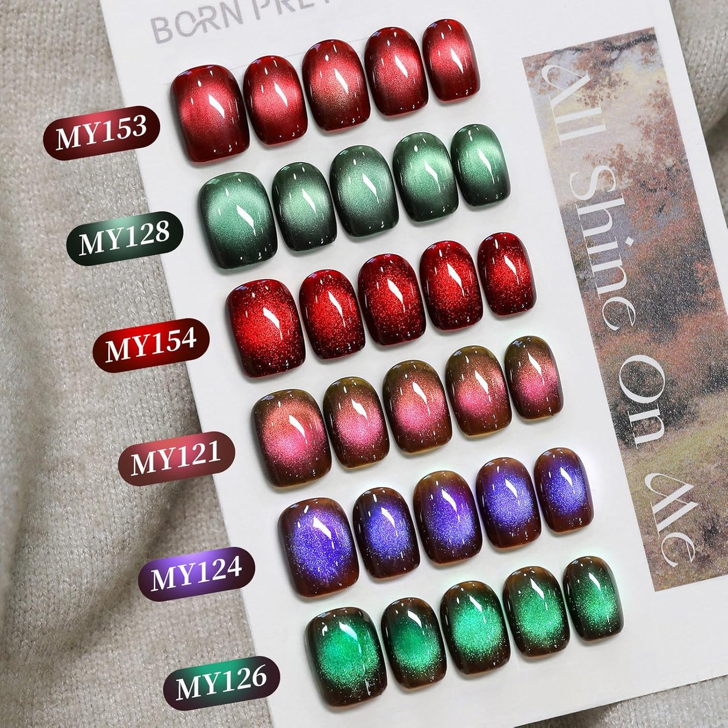 Born Pretty Dark Purple Cat Magnetic Eye Gel, Hema&TPO Free Glitter Cat Magnetic Gel Polish,Fall Winter Magnetic Nail Polish for Nail Art Manicure Salon DIY at Home 15ML