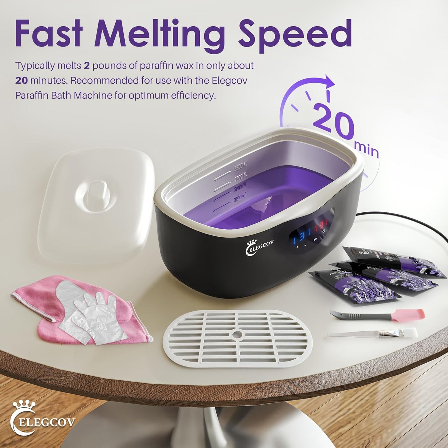 Paraffin Wax Refills-10 Pack Lavender Scented Paraffin Wax for Hand and Feet, Parrafin Wax Bath Blocks for Wax Machine, Relieves Muscle Fatigue, Deeply Hydrates, Moisturizes and Nourishes