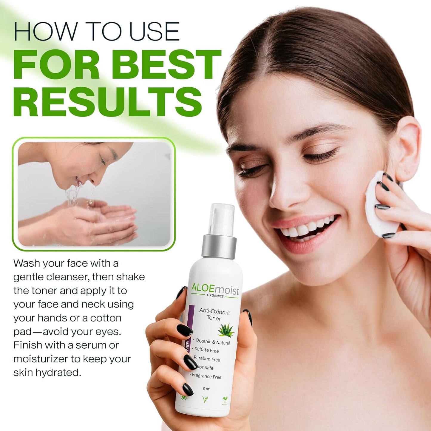 Green Tea Toner for Face: Pore Minimizing, pH Balancing & Hydrating Facial Toner for Aging Skin with Calming Aloe Vera & Antioxidant Green Tea Skincare for Women Dry, Oily, Acne Prone & Sensitive Skin