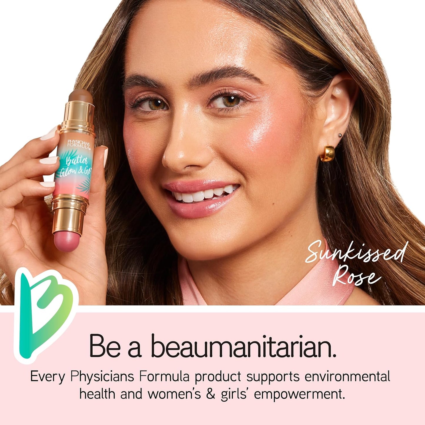 Physicians Formula Butter Glow & Go Multiuse Stick, Ultra-Creamy Radiant Finish Formula with Murumuru Butter, Vegan & Cruelty-Free- Sunkissed Rose