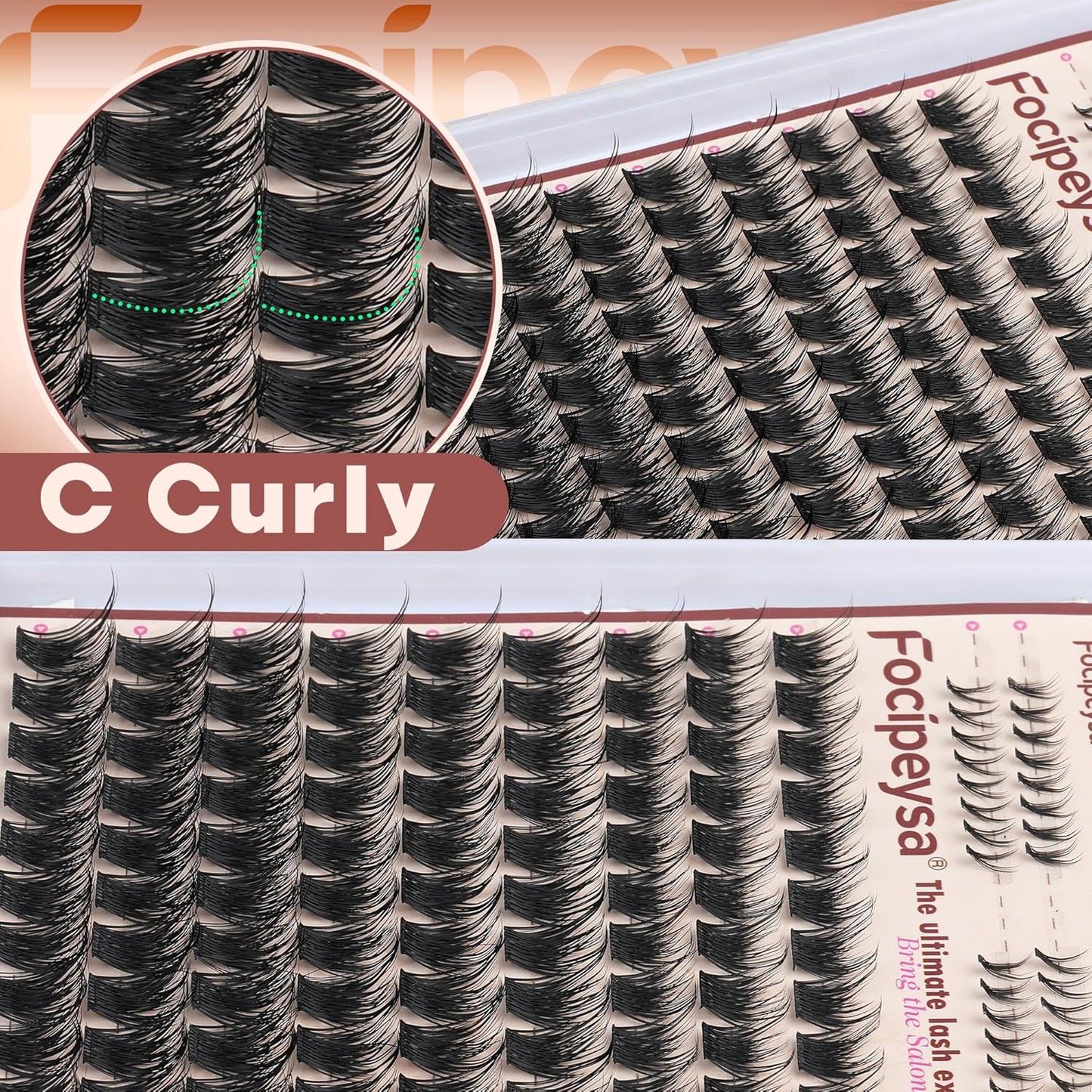 Focipeysa Wispy Lash Clusters Natural Eyelashes Extensions 10-16mm Cluster Lash Extensions C-Curl Lashes Extensions with Bottom Lashes Salon Effect Individual Eyelash DIY Eyelashes Clusters at Home