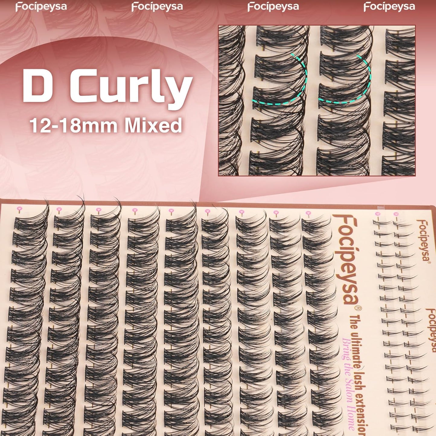 Focipeysa Natural Wispy Lash Clusters Manga Eyelash Clusters Spiky Eyelash Extensions C Curl Individual Lashes Extensions Spike Individual Lashes 12-18mm with Bottom Lashes Clusters DIY Lash at Home