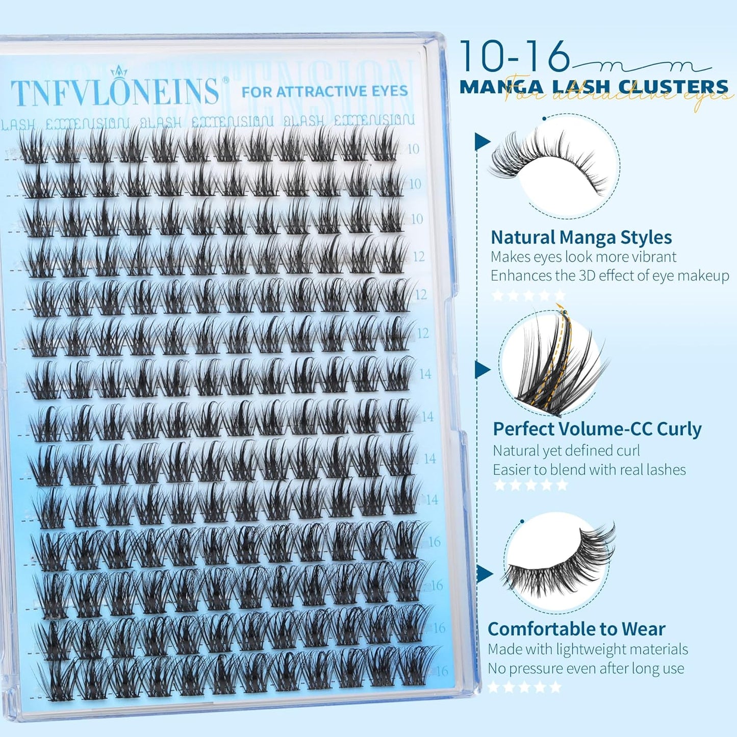 Wispy Lash Clusters Manga Cluster Eyelash Extensions DIY Individual Lashes Clusters with Spikes Natural Eyelash Clusters Fairy Cluster Lashes 168Pcs Eye Lash Clusters by TNFVLONEINS