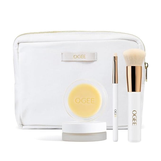 Ogee Makeup Brush Set - Includes Professional Quality Foundation Blender Brush, Ultra-Soft, Precision Brush & Makeup Brush Cleaner