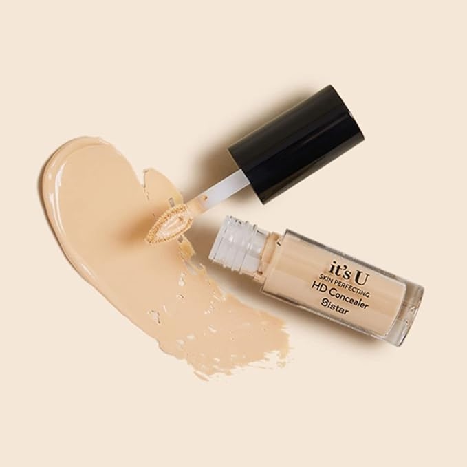 Sistar it's U Skin Perfecting HD Concealer Full Coverage Lightweight Long Lasting Correcting Liquid Contour Cover Masker Makeup 5 ml / 0.17 fl. oz (Honey Beige)