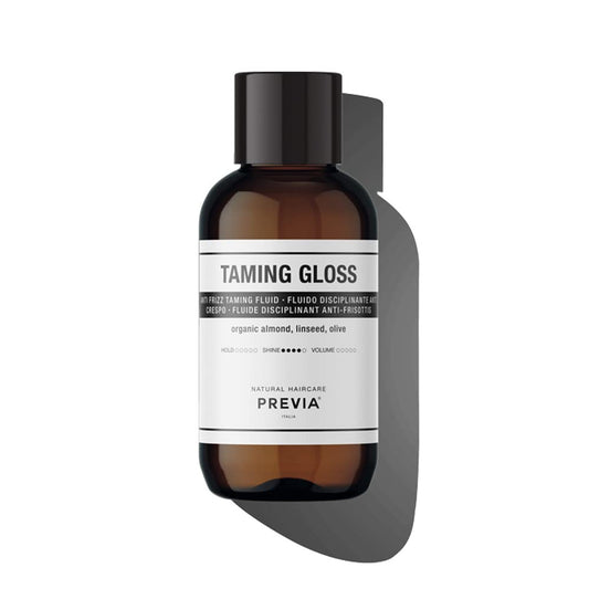 PREVIA Anti-Frizz Taming Gloss with Organic Almond - Heat Protectant Serum for Frizzy Hair - Smooth, Hydrating, Anti-Humidity, Glossy Finish Hair Serum for All Hair Types, Vegan & Paraben Free 3.38 oz