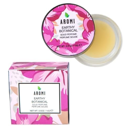 Aromi Solid Perfume | Woodsy, Floral Fragrance, Vegan, Cruelty-free, Travel, Women’s Gift, Apple, Jasmine, Musk Scent, Concentrated, Alcohol-Free (Earthy Botanical)