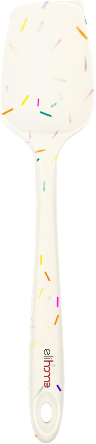 Elihome Classic Silicone Spoonula - Non-Stick Heat Resistant Silicone Scraper Spatula for Mixing, Serving, Scraping, Stirring, and More - 11 Inch, Sprinkles
