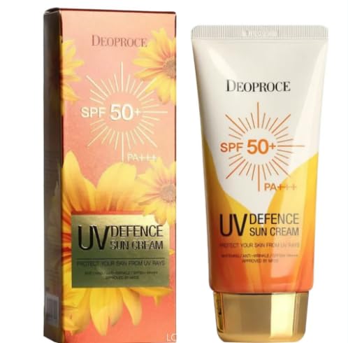 DEOPROCE UV DEFENCE SUN PROTECTOR SPF50+ PA+++ | 3-in-1 Sunscreen, Makeup Base & Tone Corrector | Lightweight, Non-Greasy Formula (70g / 2.47oz)