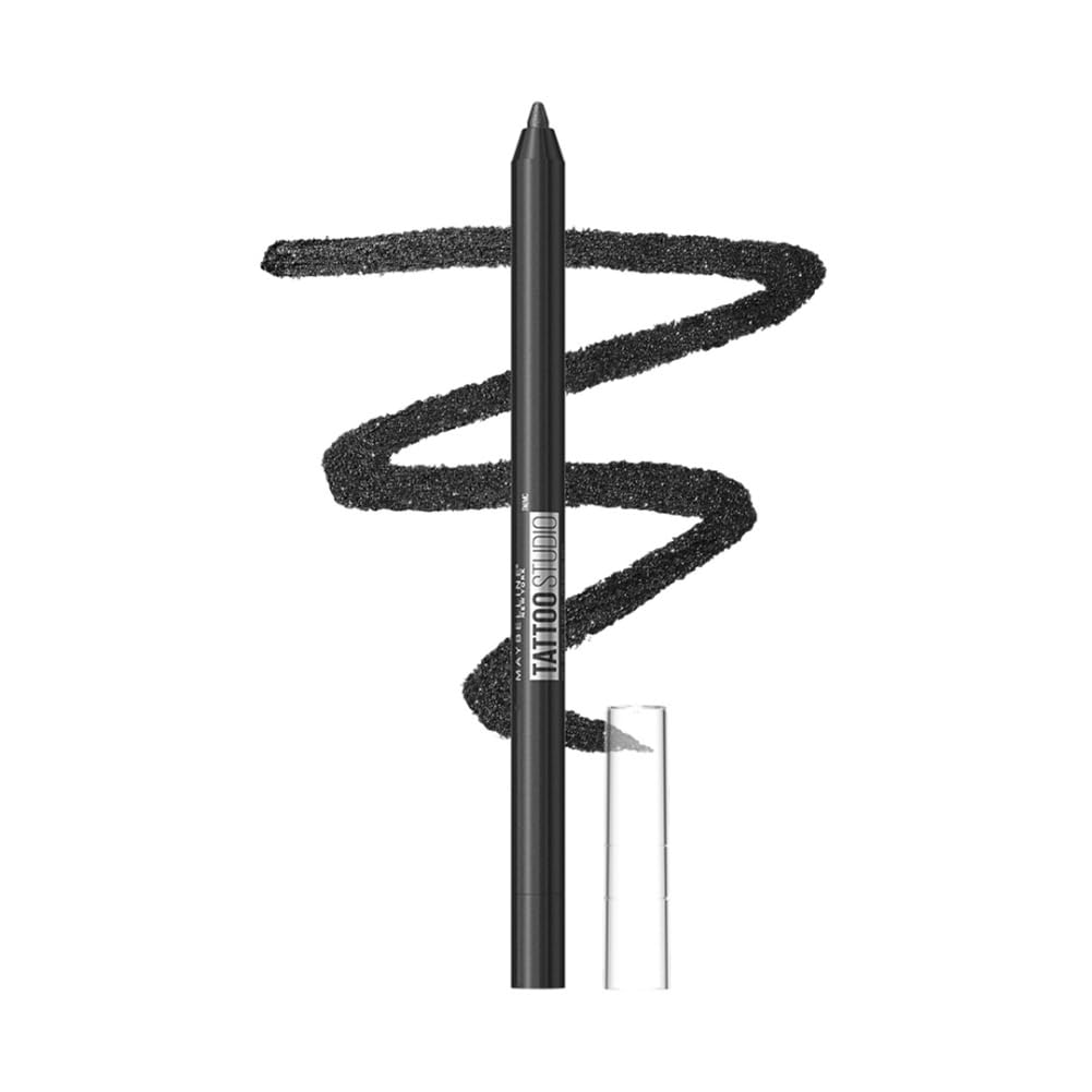 MAYBELLINE New York Tattoo Studio Long-Lasting Sharpenable Eyeliner Pencil, Glide on Smooth Gel Pigments with 36 Hour Wear, Waterproof Metallic Nights 0.04 oz