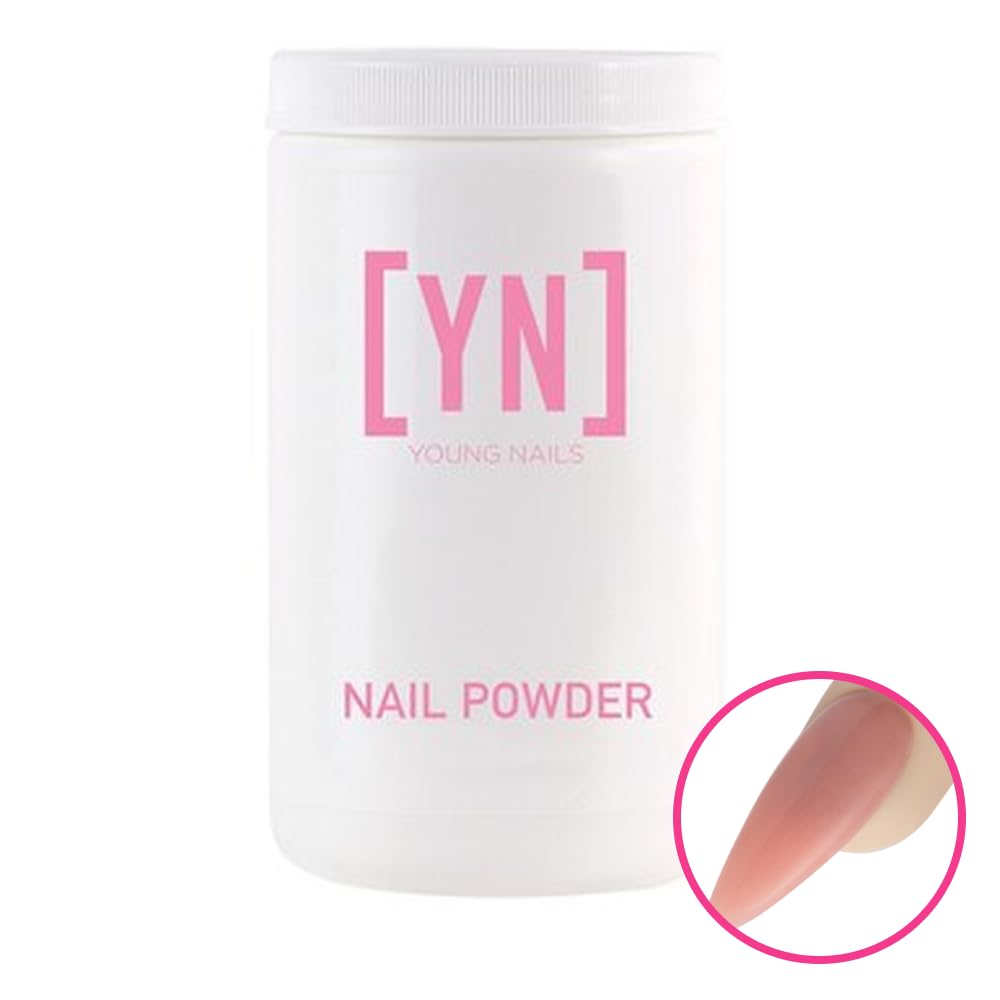 Young Nails Acrylic Cover Powder - Self-Leveling Acrylic Nail Powder, Clear Nude Pink White Acrylic Powder for Nail Extenstion, Professional Grade, Superior Adhesion, Color - Cherry Blossom, 660g