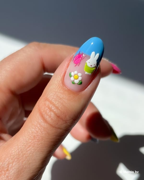 Miffy in The Meadow Nail Stickers - Lightweight & Easy-to-Apply Nail Art with Trendy Design - Durable & Long-Lasting Nail Stickers for Women, Ideal for DIY Manicures & Salon-Quality Nails
