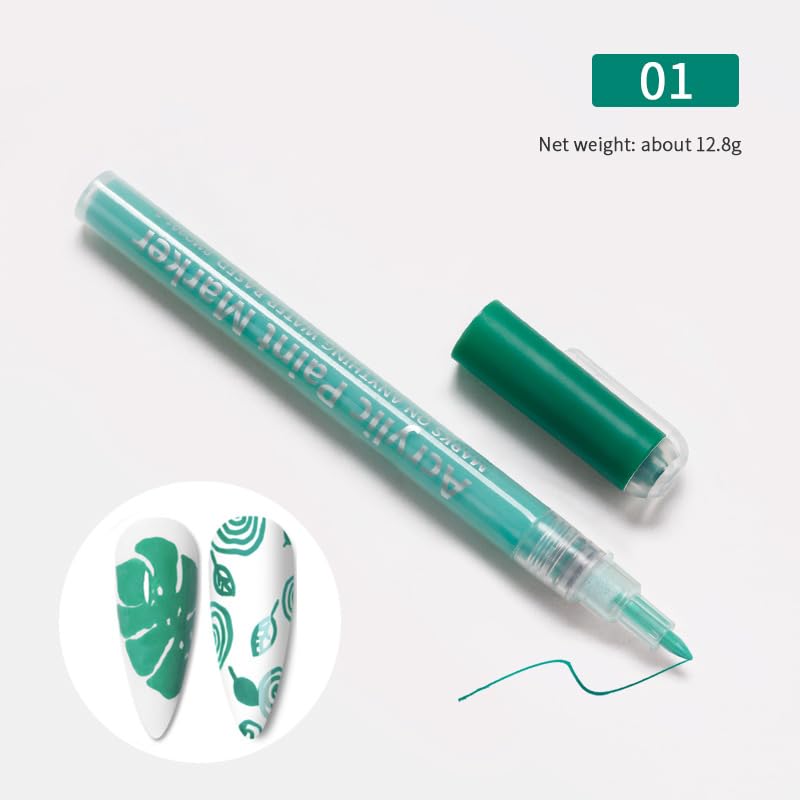 Nail Polish Pen, 1 PCS Nail Art Pen, Nail Pencil, DIY Drawing Painting Pen, for Nails DIY (Dark Green)