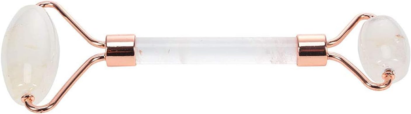 C CRYSTAL LEMON White Natural Face Roller, Jade Gua Sha Sculptor for Aging Wrinkles and Puffiness - Natural White Facial Roller Guasha Tool - Premium Jade Face Roller Cold Roller for Face