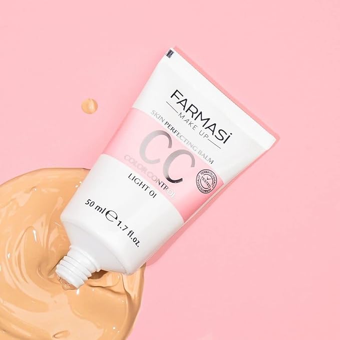FARMASi CC Color Control Cream, Natural and Flawless Finish, Enriched Formula with Multimineral & Spf 25+, All-Day Hold, All Skin Types, 1.7 fl. oz, Light