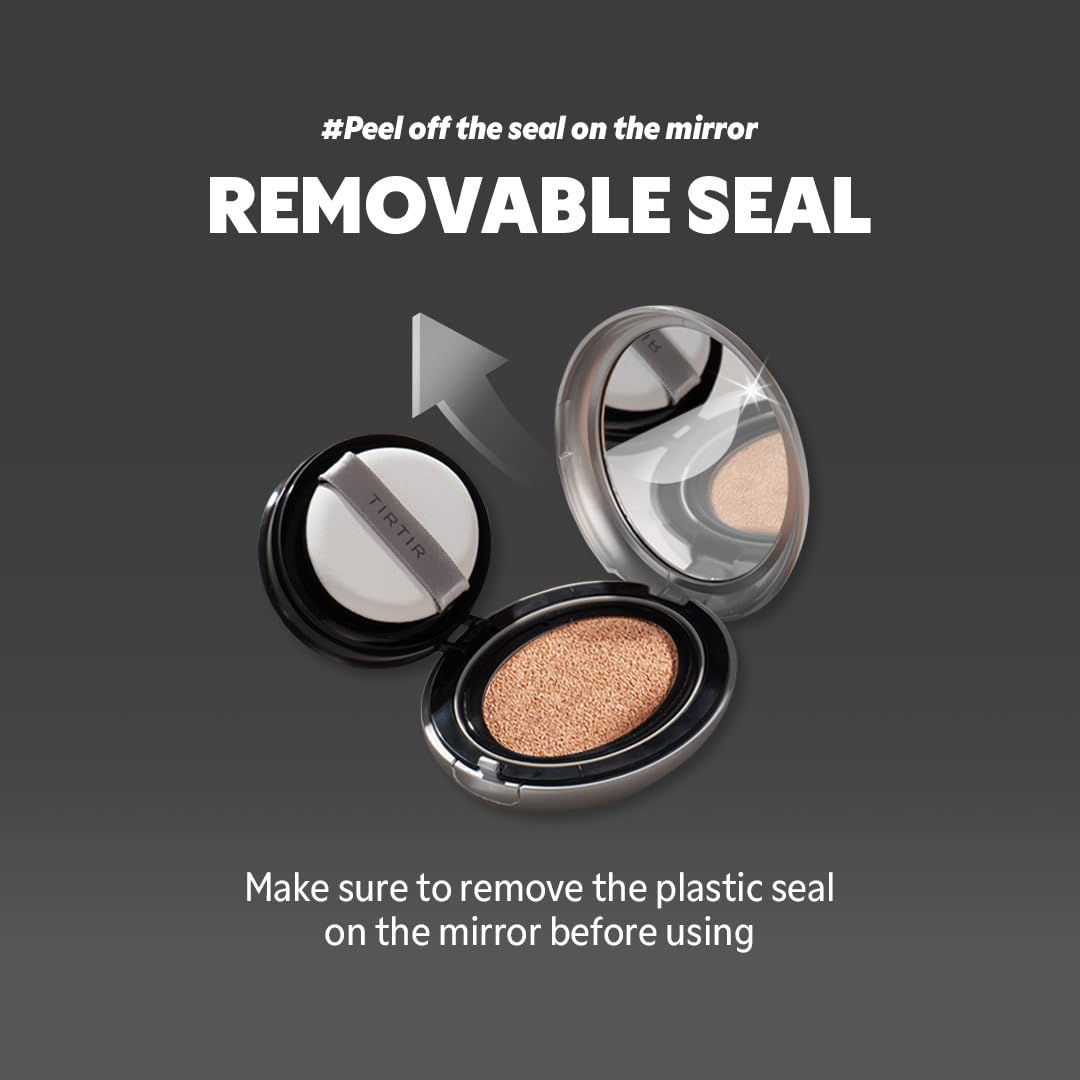 [*Mini Size*] TIRTIR Aura Glow Silver Cushion | Korean Cushion Foundation, (#21W Natural Ivory, 0.15 Fl Oz)