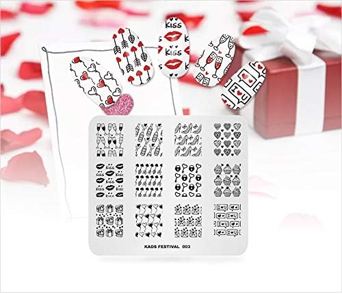 KADS 5Pcs/Set Nail Art Stamping Plate Nail Art Template Decoration Tool Flower Rabbit Kiss Heart Image Plate