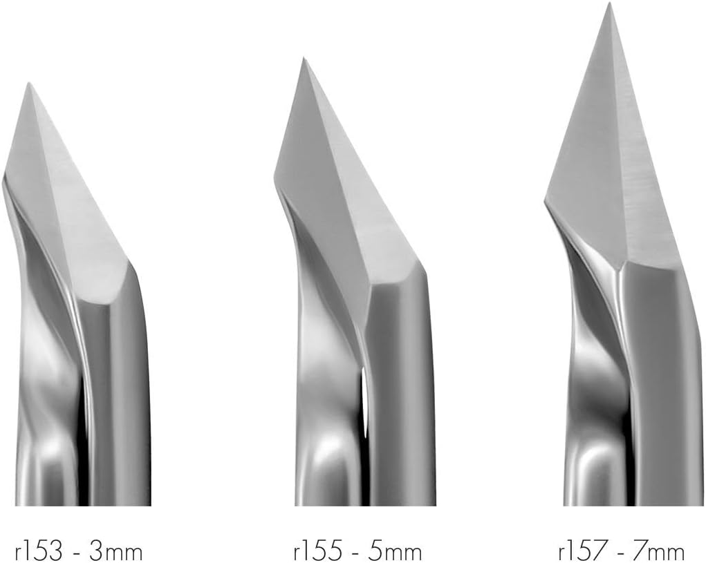 GERMANIKURE Tapered Professional Cuticle Trimmer - 1/2 Half Jaw Nipper - Ethically Made in Germany - FINOX Stainless Steel Sharp Cuticle Remover in Leather Case – Manicure Tool, r155, 5mm