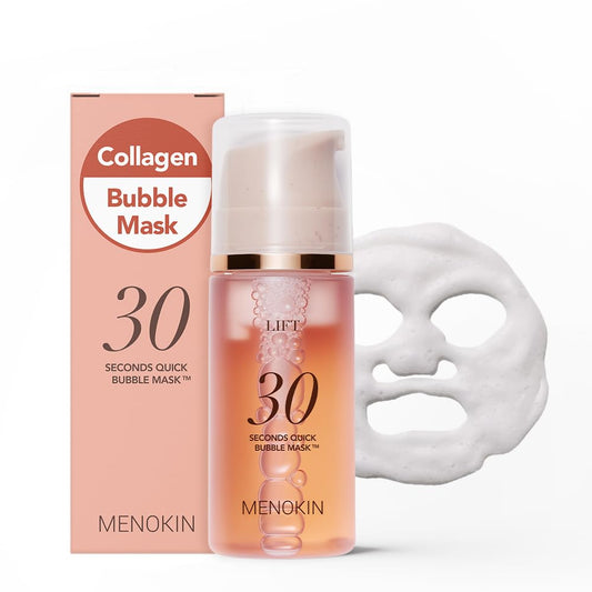 MENOKIN 30 Seconds Quick Bubble Mask [LIFT] - [Collagen] & Niacinamide in Micro-bubbles for Anti Aging, Boost Elasticity, Fine Lines, Korean Glass Skin Care Essential, 70 Uses, 3.21 fl.oz