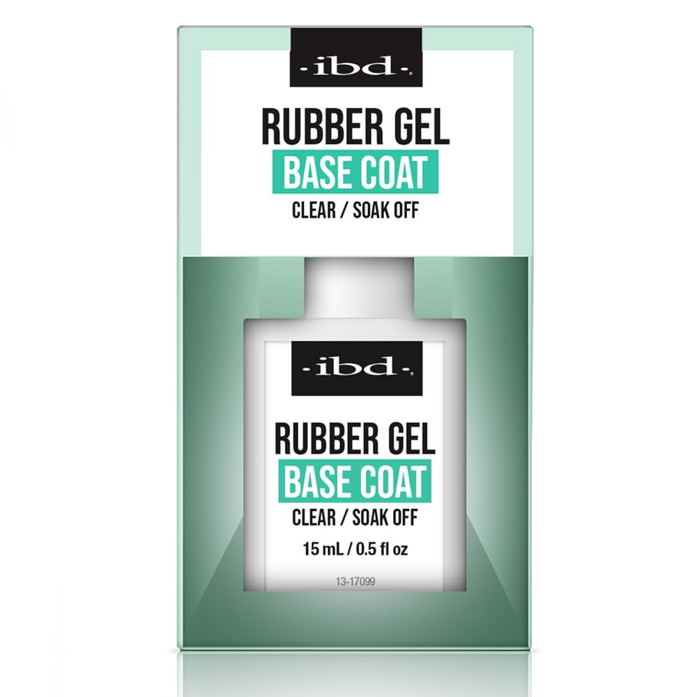 IBD Rubber Base Gel Nail Polish, Base Coat – Clear Soak-Off Builder Gel for Nails Strengthening & Breakage Prevention, 0.5 fl oz