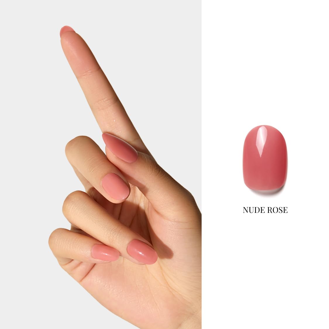 NAILOG One Step Gel Nail Polish 12ml Top Coat Color Gel Base 3-In-1 Formula Soak Off UV Gel Polish for Home DIY & Gifting | Nude Rose