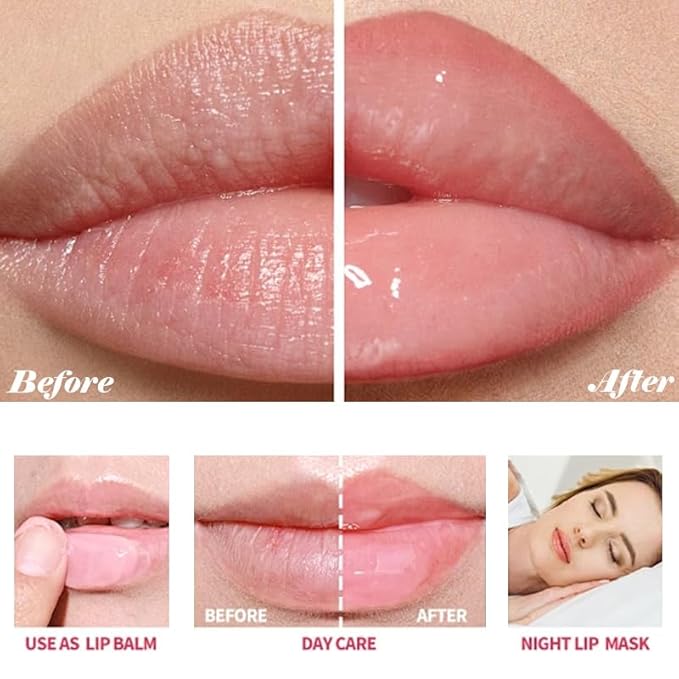 Honey Lip Balm Pot, Propolis Lip Mask, Strawberry Hydrating Propolis Lip Sleeping Mask, Prevent Dry&Cracked, Lip Repair Nourishes the Lip Skin (strawberry & blueberry & peach & avocado)