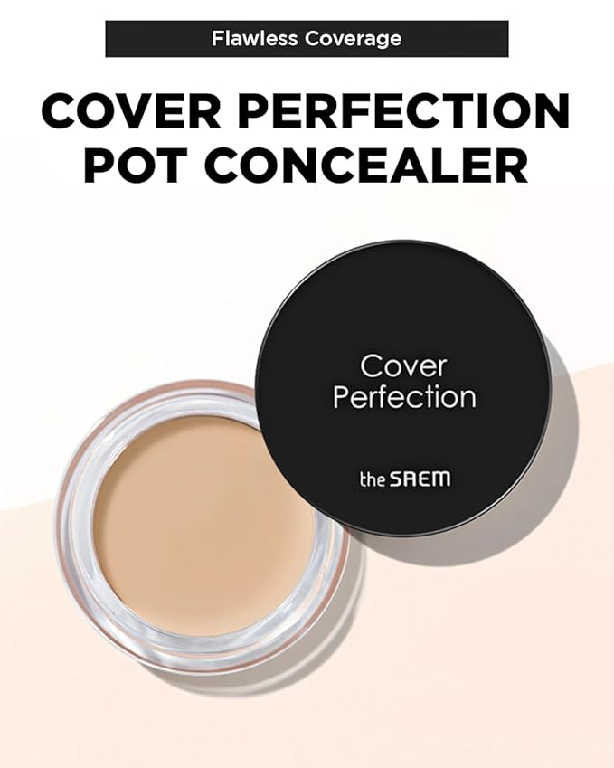 THESAEM Cover Perfection Pot Concealer #02 Rich Beige - High Adherence & Coverage Balm, Conceals Blemish & Acne Spots, Matte Finish Sebum Control for Oily and Combination Skin