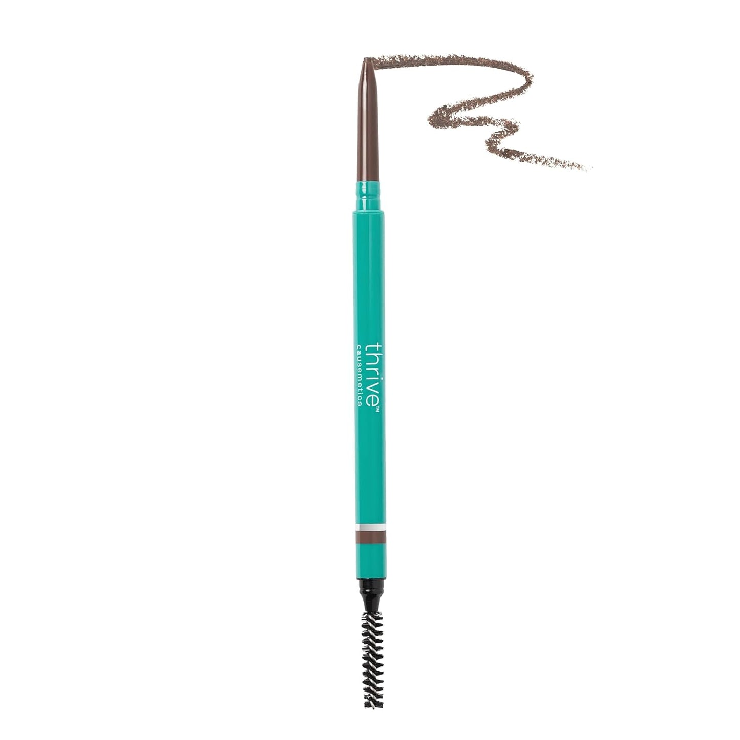 Thrive Causemetics Infinity Waterproof Eyebrow Pencil, Retractable Brow Pencil with Hyaluronic Acid, Shea Butter, Dual Ended Eyebrow Brush Spoolie, Fine Tip, Vegan, Cruelty Free, Audrey (Medium Brown)