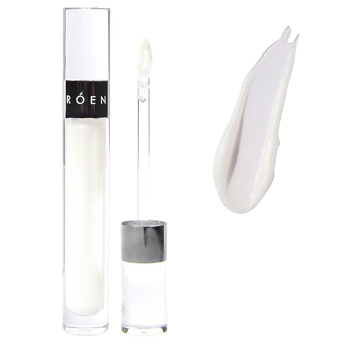 ROEN - Natural Kiss My Liquid Lip Balm Shimmer | Vegan, Cruelty-Free, Clean Makeup (COSMO - Clear With Gold Shimmer)