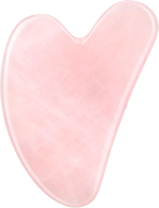 Gua Sha Facial Tools Guasha Tool Gua Sha Jade Stone for Face Skincare Facial Body Tensions Reduce Puffiness Festive (Pink)