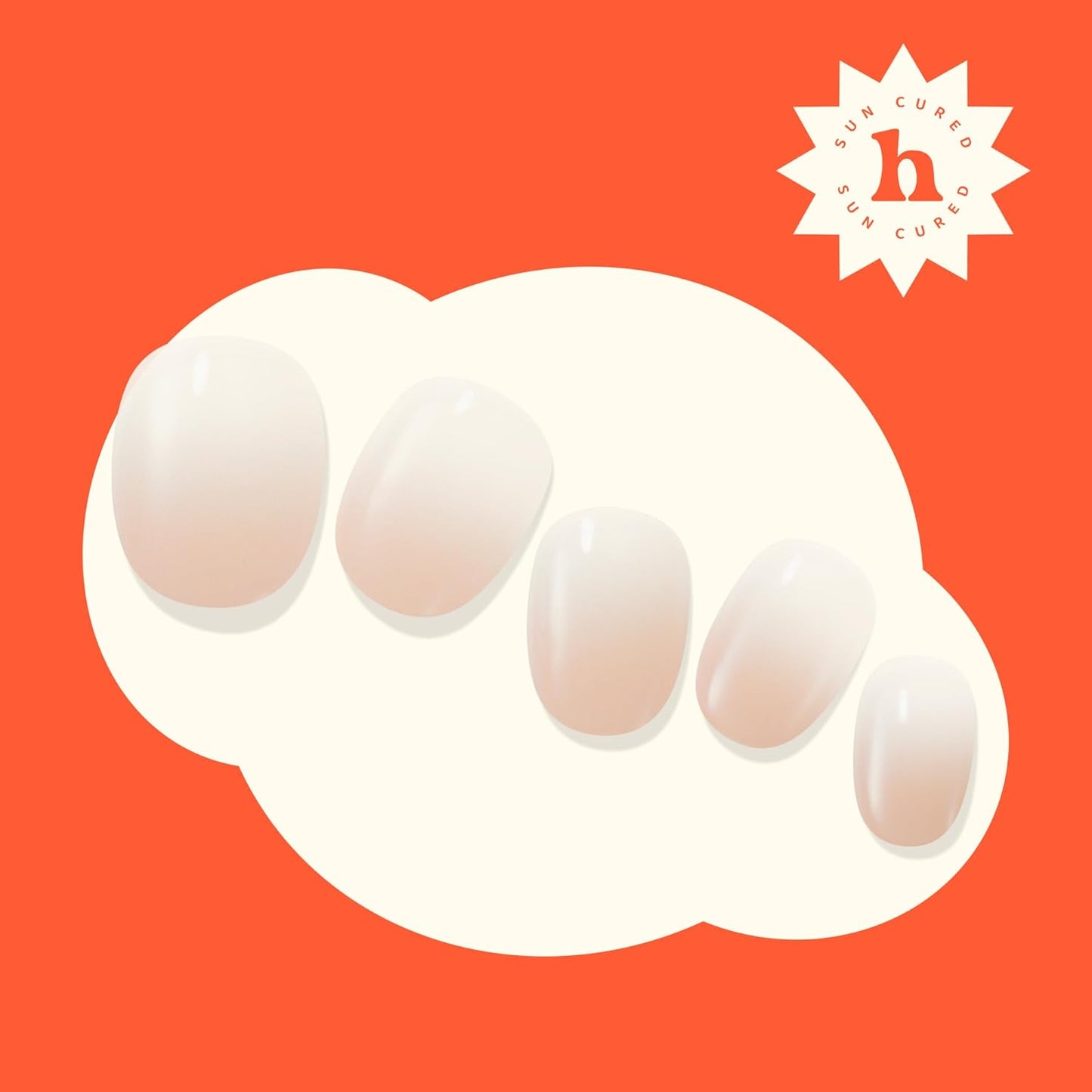 Semi Cured Gel Nail Strips | No LED Lamp Needed | Ombre, Neutral, Spring | Easy Apply & Remove, Salon Quality |Includes 28 Strips, 1 Prep Pads, Nail File & Wooden stick- Hey, Sleepover Tonight?