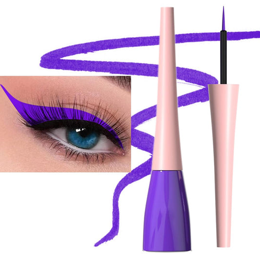 evpct 1Pcs Blue Violet Liquid Eyeliner Waterproof Blue Voilet Eye Liners for Women, Eyes Wing Stamps Shapes Colored Eyeliner delineador de ojos a prueba de agua contra el agua blanco para ojos