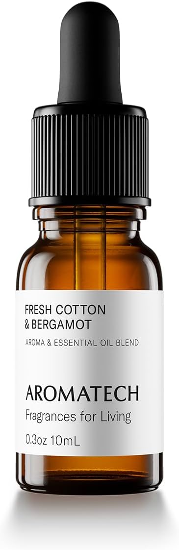 AromaTech Fresh Cotton and Bergamot Essential Oil Blend: Luxury Hotel Inspired Aromatherapy with Bergamot, Fresh Cotton & Sandalwood for Ultrasonic Diffusers & Nebulizers - 0.3 fl oz, 10 mL
