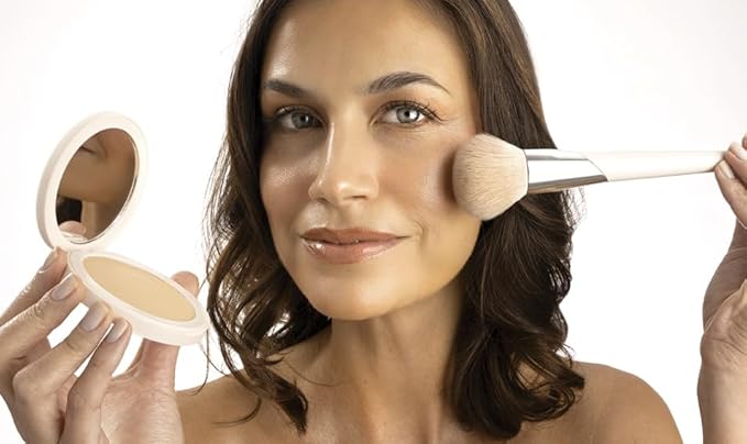 FARMASI Makeup BB All in One Powder, Lightweight, Long-Lasting Medium-Full Coverage with Flawless Finishing, will Look More Natural and Smooth Than Ever, 0.5 oz, Warm Light