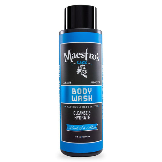 Maestro's Classic BATH WASH - Conditioning Bath Wash, Cleans and Hydrates, Mark of Man Blend, 16 Ounce