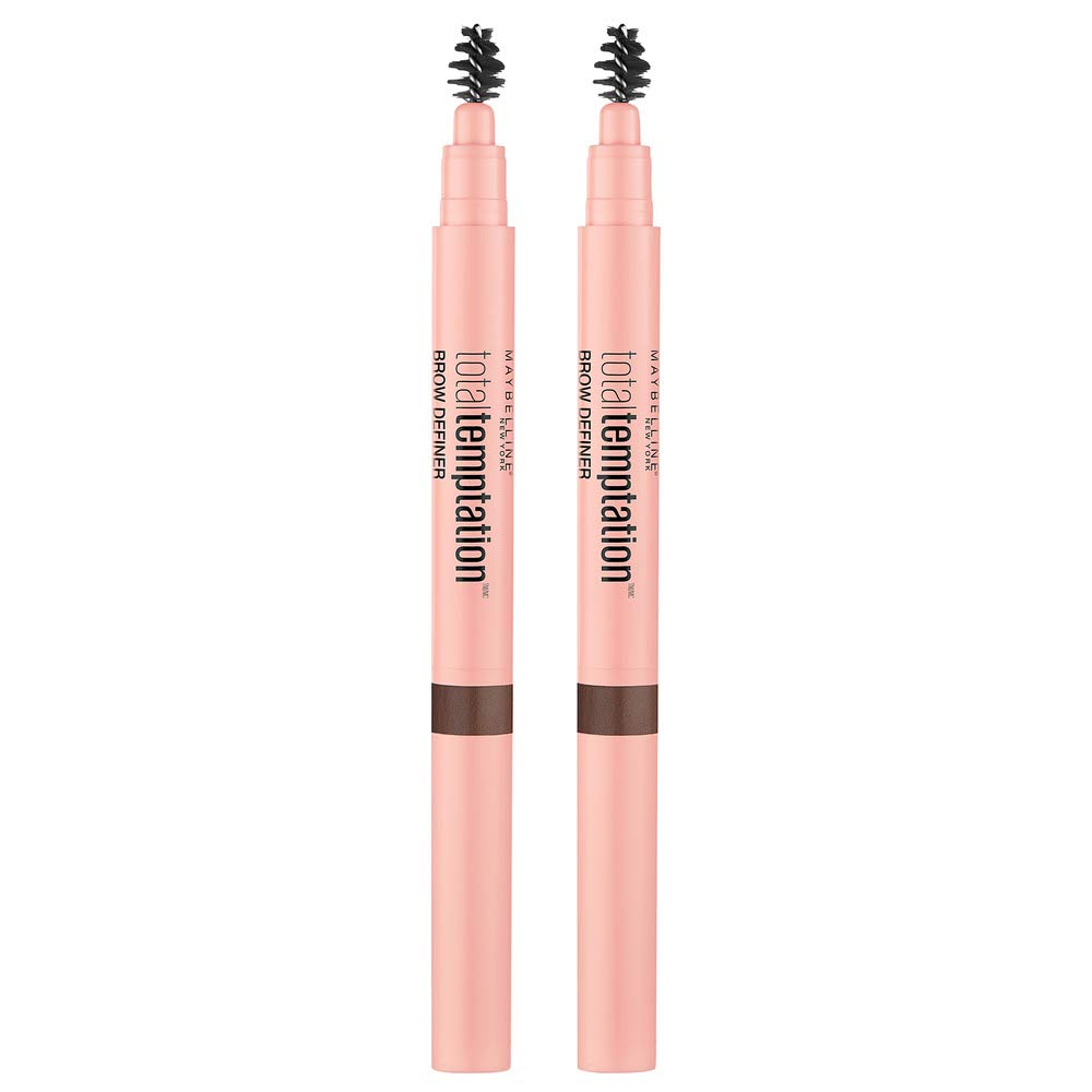 Maybelline Total Temptation Eyebrow Definer Pencil, Medium Brown, 2 Count