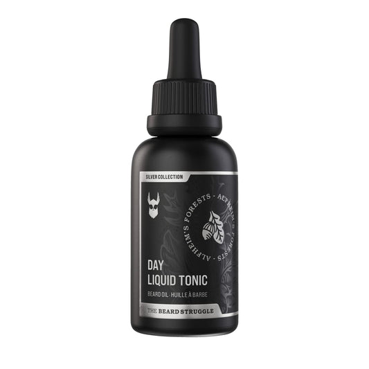 The Beard Struggle - Day Liquid Tonic Beard Oil - Silver Collection (Alfheim's Forests) - Beard Oil for Men - Moisturize, Softens Hair, Reduces Itch - Day Time Beard Growth Oil (1 Fl oz)